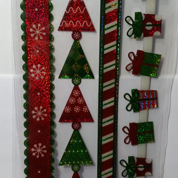 Christmas Sticker Ribbon Tree Gifts Snowflake - Picture 4 of 9